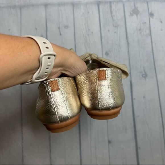 NEW Anothersole metallic gold leather lace up tie round toe flats size 42 - Picture 6 of 8